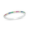 Multi-Color Cubic Zirconia Ring in Sterling Silver - Size 7