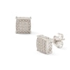 Thumbnail Image 0 of 1/10 CT. T.W. Cushion Composite Diamond Bead Frame Stud Earrings in Sterling Silver
