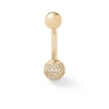Thumbnail Image 1 of 10K Solid Gold CZ Pavé Ball Belly Button Ring - 14G