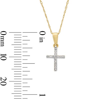 10K Gold Diamond Accent Cross Pendant