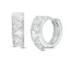 Thumbnail Image 1 of 4.5mm Trillion-Cut Cubic Zirconia Zig-Zag Pattern Huggie Hoop Earrings in Sterling Silver