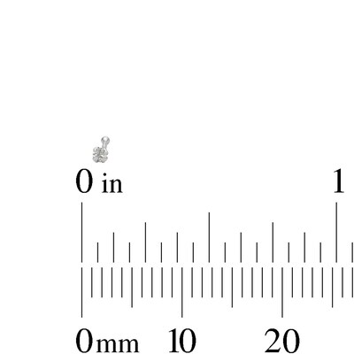 Semi-Solid Sterling Silver CZ Solitaire Nose Stud and Ring Set - 20G