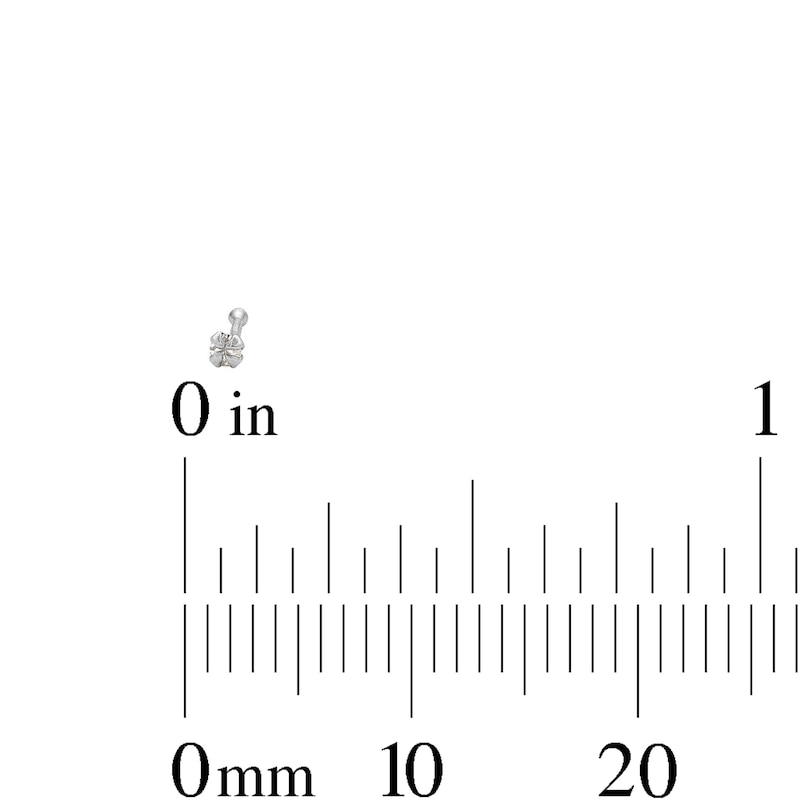 Main Image 5 of Semi-Solid Sterling Silver CZ Solitaire Nose Stud and Ring Set - 20G