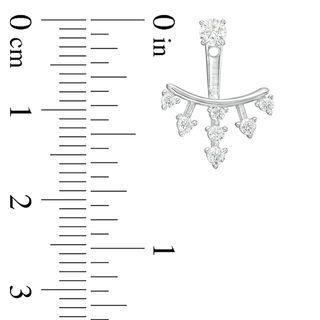 3mm Cubic Zirconia Crown Front/Back Earrings in Sterling Silver