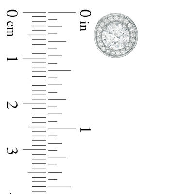 6mm Cubic Zirconia Frame Stud Earrings in Solid Sterling Silver