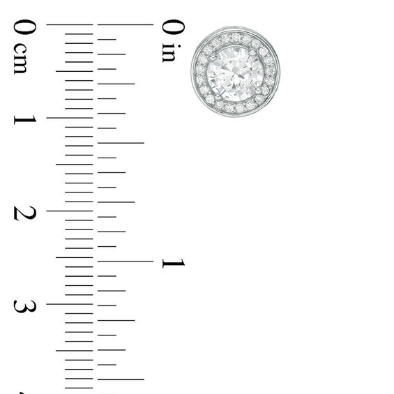 6mm Cubic Zirconia Frame Stud Earrings in Solid Sterling Silver