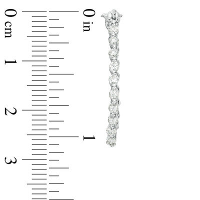 Cubic Zirconia Oval Hoop Earrings in Sterling Silver