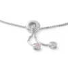 Thumbnail Image 1 of Pink and White Cubic Zirconia Bolo Bracelet in Sterling Silver - 9.5"