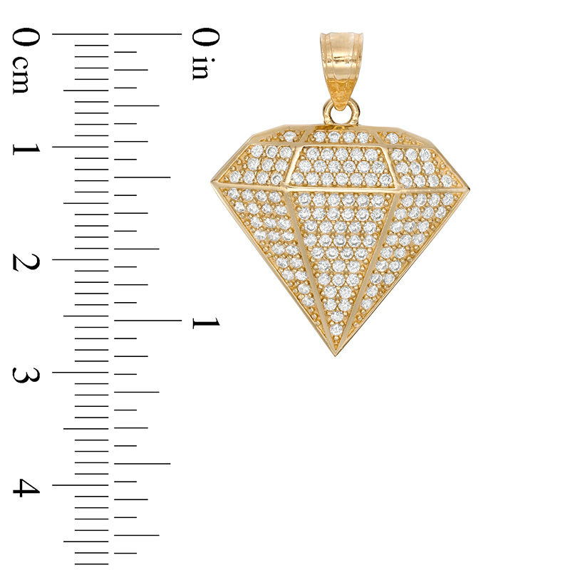 Main Image 2 of Cubic Zirconia Diamond Necklace Charm in 10K Gold