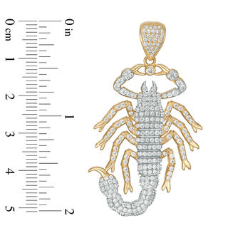 Cubic Zirconia Pavé Scorpion Necklace Charm in 10K Gold