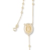 Thumbnail Image 1 of Cubic Zirconia and Diamond-Cut Rosary Bead Necklace in 10K Gold