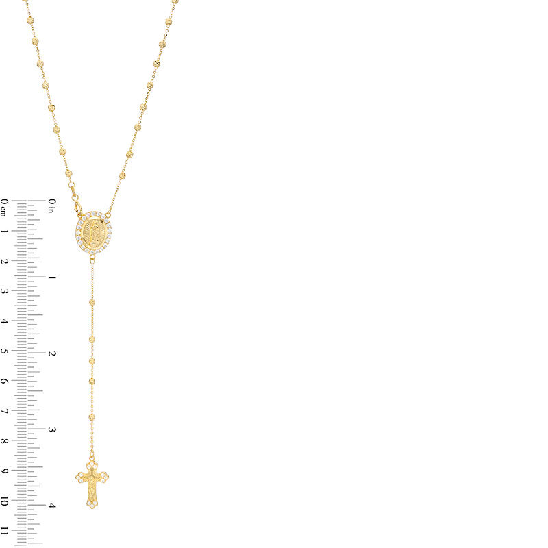 Real 10k Gold Rosary Necklace Ladies Chain 18