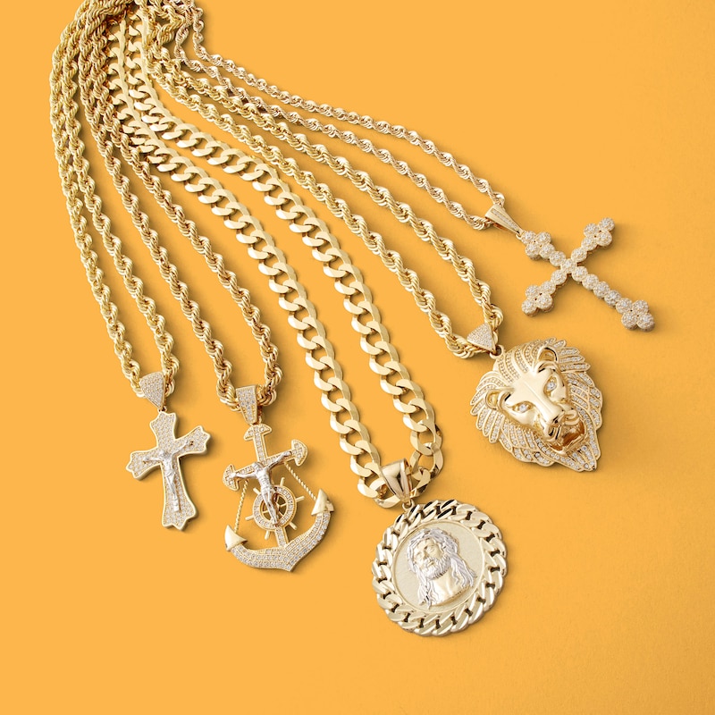 Main Image 2 of Cubic Zirconia Pavé Crucifix Necklace Charm in 10K Two-Tone Gold