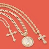 Thumbnail Image 3 of Cubic Zirconia Pavé Crucifix Necklace Charm in 10K Two-Tone Gold