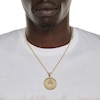 Thumbnail Image 4 of Diamond-Cut Ankh Cross Curb Chain Frame Medallion Necklace Charm in 10K Two-Tone Gold