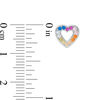 Thumbnail Image 2 of Multi-Color Cubic Zirconia Heart Outline Stud Earrings in Sterling Silver