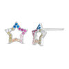 Thumbnail Image 1 of Multi-Color Cubic Zirconia Star Outline Stud Earrings in Sterling Silver