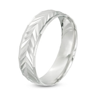 6mm Diamond-Cut Arrow Band in Sterling Silver - Size 10