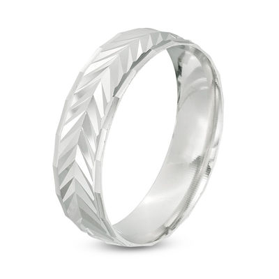 6mm Diamond-Cut Arrow Band in Sterling Silver - Size 10