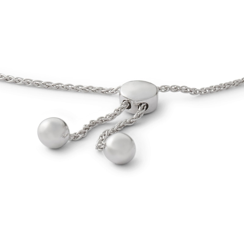 Main Image 2 of Sterling Silver Diamond Accent Lowercase "love" Bolo Bracelet - 9.5"
