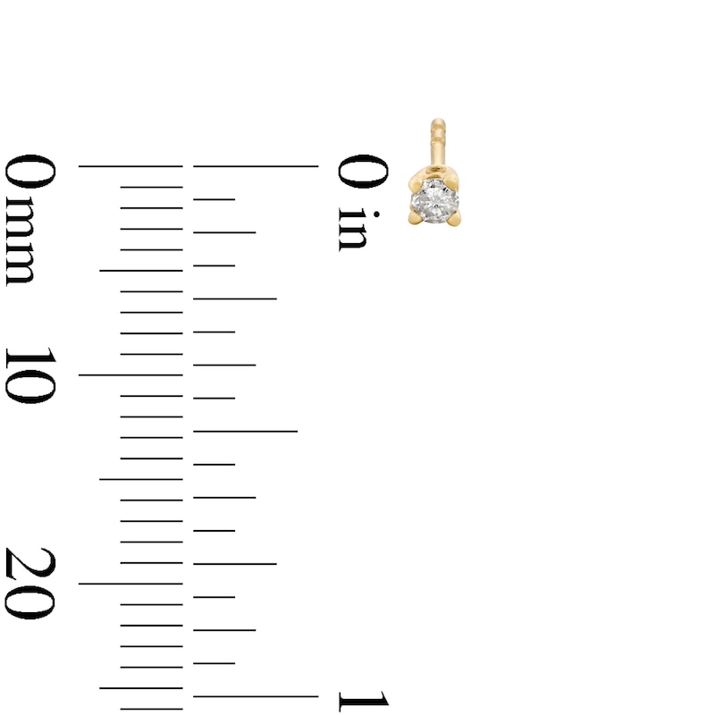 Main Image 5 of 1/10 CT. T.W. Diamond Solitaire Stud Earrings in 10K Gold