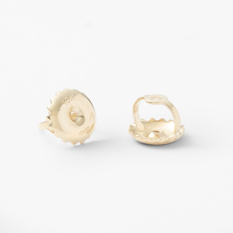 Main Image 2 of 1/8 CT. T.W. Square Composite Diamond Pavé Concave Border Stud Earrings in 10K Gold
