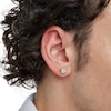 Thumbnail Image 3 of 1/8 CT. T.W. Square Composite Diamond Pavé Concave Border Stud Earrings in 10K Gold