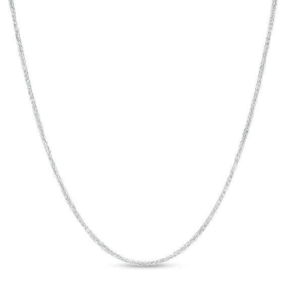 060 Gauge Wheat Chain Necklace in 10K Solid White Gold - 20"