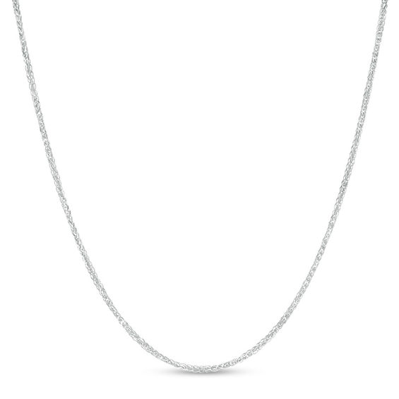 10K Solid White Gold Wheat Chain - 20"