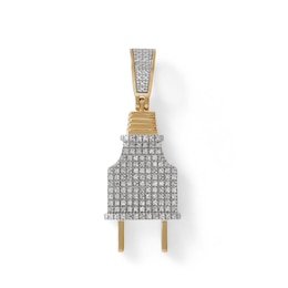 1/5 CT. T.W. Diamond Electrical Plug Necklace Charm in 10K Gold
