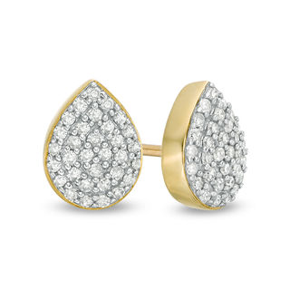 1/5 CT. T.W. Composite Diamond Teardrop Stud Earrings in 10K Gold
