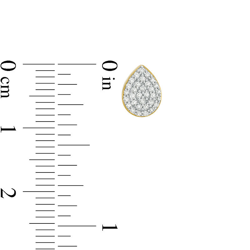 Main Image 2 of 1/5 CT. T.W. Composite Diamond Teardrop Stud Earrings in 10K Gold