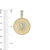 Thumbnail Image 2 of 1/4 CT. T.W. Diamond Praying Hands and Greek Key Medallion Necklace Charm in 10K Gold