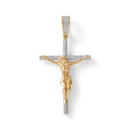 1/3 CT. T.W. Diamond Crucifix Necklace Charm in 10K Gold