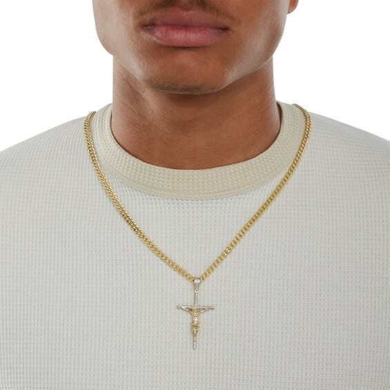1/3 CT. T.W. Diamond Crucifix Necklace Charm in 10K Gold