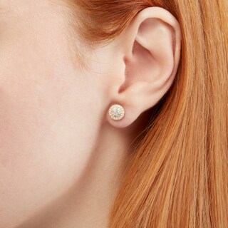 10K Gold 1/2 CT. T.W. Diamond Double Frame Studs