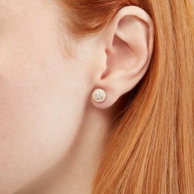 10K Gold 1/2 CT. T.W. Diamond Double Frame Studs