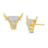 Thumbnail Image 1 of 1/5 CT. T.W. Diamond Raging Bull Stud Earrings in 10K Gold