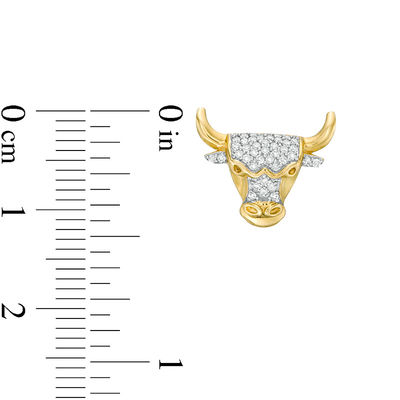 1/5 CT. T.W. Diamond Raging Bull Stud Earrings in 10K Gold