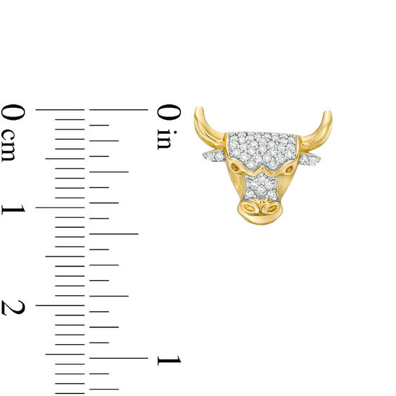 1/5 CT. T.W. Diamond Raging Bull Stud Earrings in 10K Gold