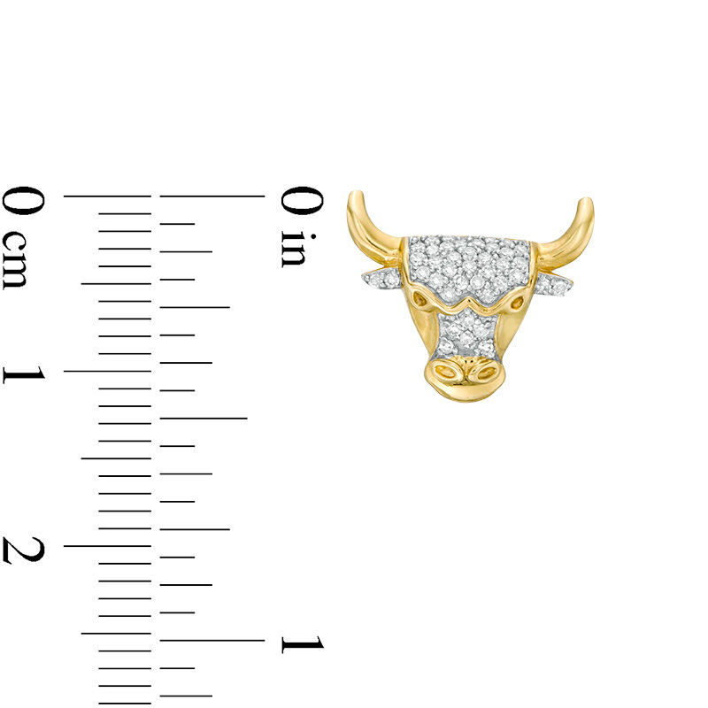 Main Image 2 of 1/5 CT. T.W. Diamond Raging Bull Stud Earrings in 10K Gold