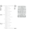 Thumbnail Image 3 of Square and Round Cubic Zirconia Multi-Row Huggie Hoop Earrings in Sterling Silver