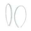 Thumbnail Image 1 of Cubic Zirconia Curved Bar Oval Threader Earrings in Sterling Silver