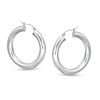 Thumbnail Image 0 of 5 x 35mm Tube Hoop Earrings in Sterling Silver