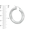 Thumbnail Image 1 of 5 x 35mm Tube Hoop Earrings in Sterling Silver