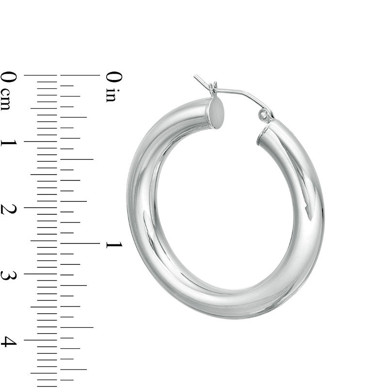 5 x 35mm Tube Hoop Earrings in Sterling Silver