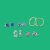 Thumbnail Image 1 of Multi-Color Cubic Zirconia Huggie Hoop Earrings in Sterling Silver