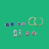Thumbnail Image 1 of Multi-Color Cubic Zirconia Huggie Hoop Earrings in Sterling Silver