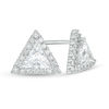 Thumbnail Image 1 of 5mm Trillion-Cut Cubic Zirconia Framed Stud Earrings in Sterling Silver