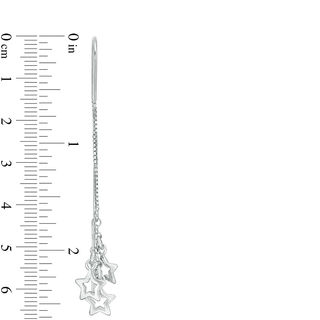 Made in Italy Triple Open Star Dangle Threader Earrings in Sterling Silver